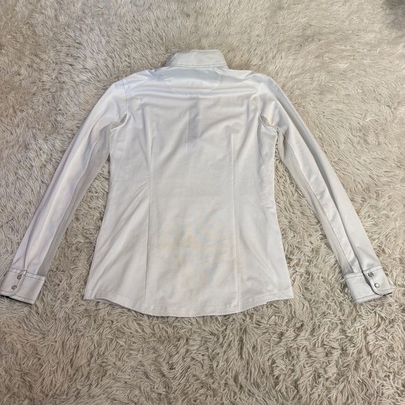 Women’s Medium White Essex Classics Long Sleeve Horseback Riding Show Shirt - Picture 3 of 6